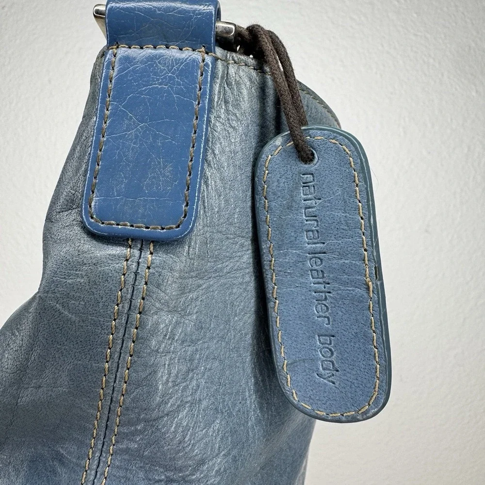 Liz Claiborne Blue Leather Bucket‎ Bag Shoulder Bag Vintage 90s Y2K Purse